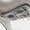 Gray PU Leather Car Visor Organizer