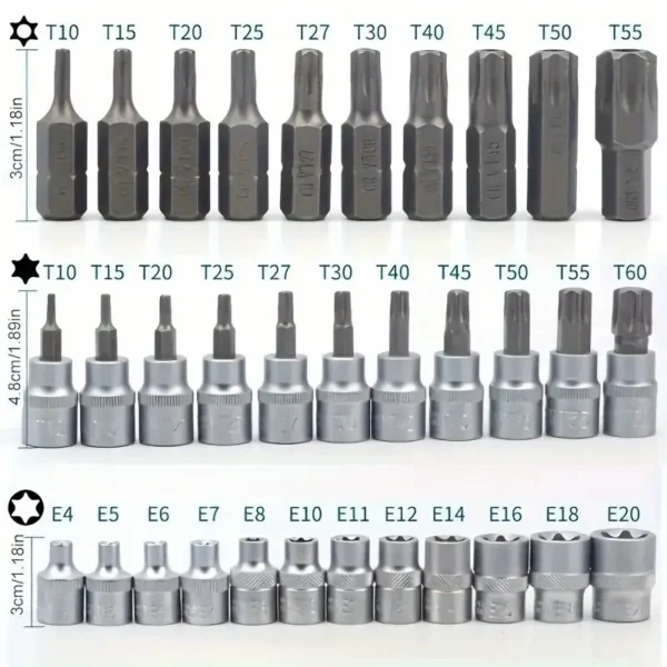 34pcs E-Type Socket Head Set
